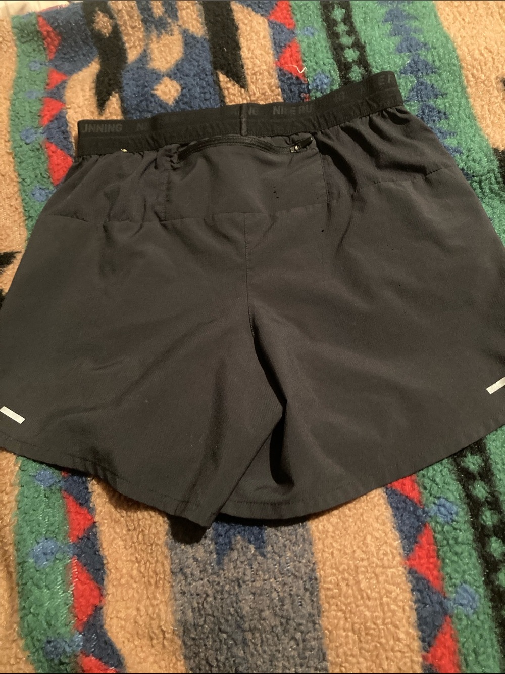 Nike Black Athletic Shorts with Silver Swoosh - Picture 3 of 6